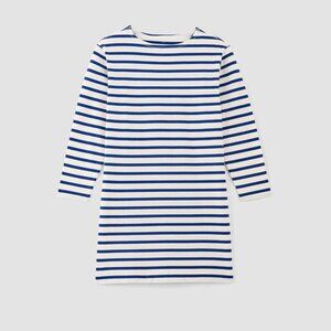 NWT Everlane Women's Mariner Dress in Bone White/Mazarine Blue, Size Medium